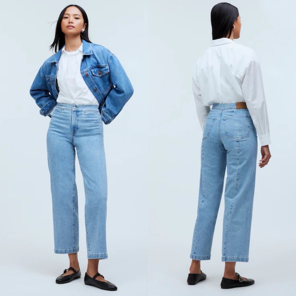 Madewell The Emmett Wide-Leg Crop Jeans: Welt Pocket Edition in Kieran Wash